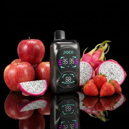 Poco Double 26000 - Black lce Dragon Fruit Strawberry & Double Apple 5%