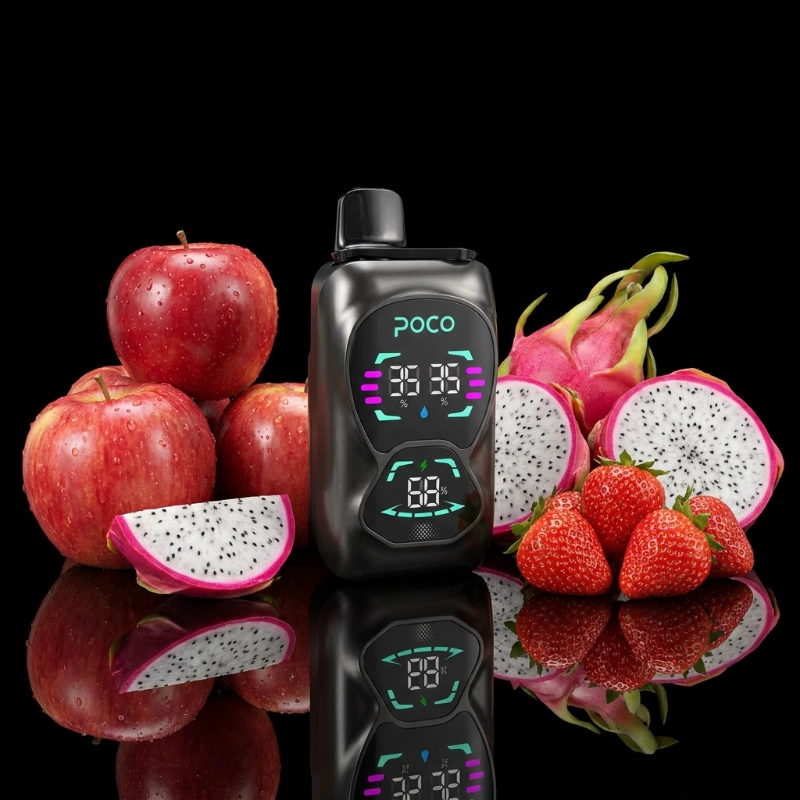 Poco Double 26000 - Black lce Dragon Fruit Strawberry & Double Apple 5%