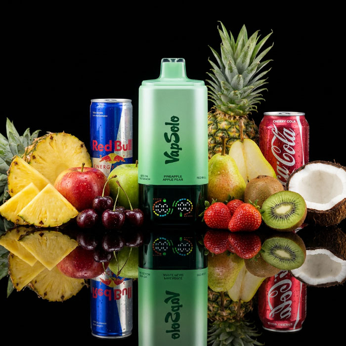 VapSolo 180K Sixer – Pineapple Apple Pear & Red Bull & Cherry Cola & Solo#1 & Strawberry Kiwi & Sex On The Beach