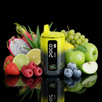 Poco 260K 6IN1 – Strawberry Raspberry & Lemon Lime & Blueberry Black Ice & Black Ice Dragon Fruit Stawberry & Aloe Grape & Sour Apple 5%